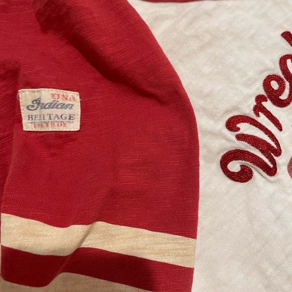 Genuine Indian Motorcycle Wrecking Crew Red/White Long Sleeve Size L Embroidered - Picture 5 of 12